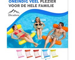 foto van Dicadore - Waterhangmat - Luchtbed Zwembad - Luchtmatras opblaasbaar - Licht Blauw - Zwembad/Strand - Waterspeelgoed - Vakantie