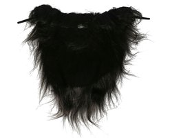 Faram Carnaval/verkleed accessoires baard - half lang - zwart - aan elastiek - kabouter/oude man