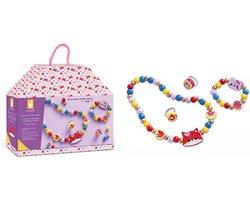 Janod Les Premiers Ateliers Bijoux - Pretty Forest - 4 Houten Sieraden Om Te Maken - De Eerste Workshop Sieraden Maken Voor Kinderen Vanaf 4 jaar - Het Doosje Verandert In Een Tasje Om Je Sieraden In Op Te Bergen! - Geschikt Vanaf 4 Jaar