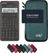 Casio fx-82MS 2nd edition incl. WYNGS Beschermhoes Turkoois - Wetenschappelijke Rekenmachine - Basis Pakket