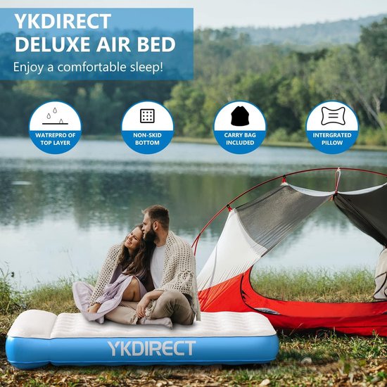 Air Mattress Inflatable with Built-in Cushion for Family Camping - Comfortable and Waterproof van Merkloos — afbeelding 5