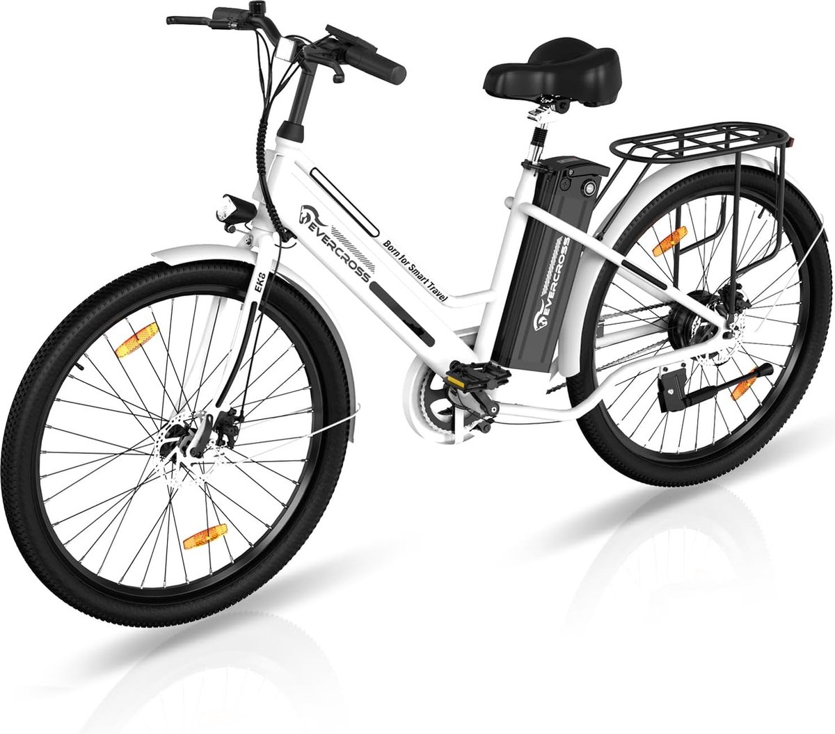 EVERCROSS Elektrische fiets - E-BIKE - 26 inch - 250W - Tot 35-70 km - Wit