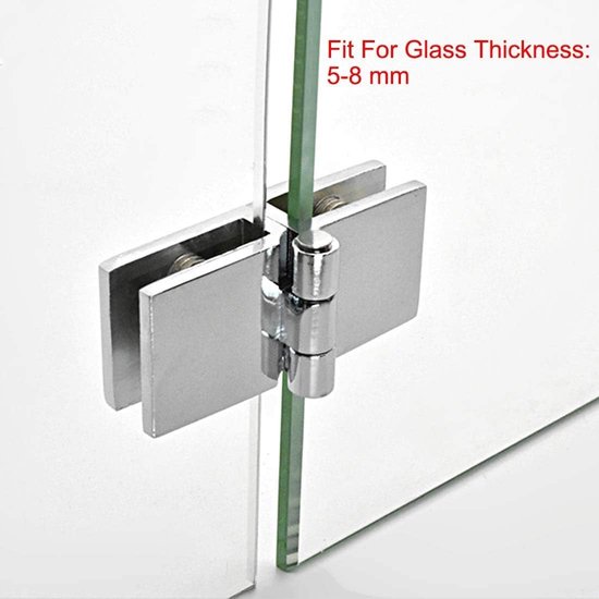 Charnière à Clip Pour Verre 5-8 Mm – Avec Vis, En Alliage De Zinc, Finition Brossée !