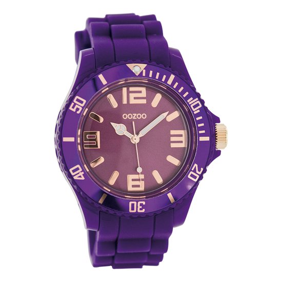 OOZOO Timepieces - Paarse horloge met paarse rubber band - C5051