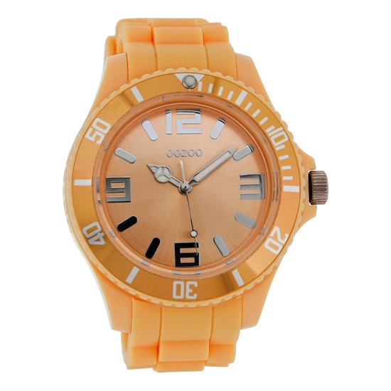 OOZOO Timepieces - Oranje horloge met oranje rubber band - C4348