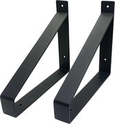 Maison DAM - Plankdragers Klassiek - Wandsteunen – Voor een plank 25cm – Mat zwart - incl. bevestigingsmateriaal + schroefbit
