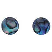 Behave Boucles d'oreilles - boucles d'oreilles clous - coquille d'ormeau - bleu - vert - 1,5 cm