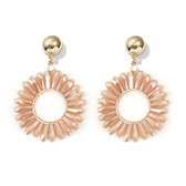 Boucles d'oreilles d'Oreilles Sunny - Beige | 5,5 x 4 cm | Bijoux / Perles | Mode Favorite