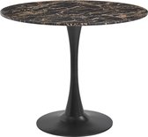 BOCA - Ronde eettafel - Zwart/Goud - 90 cm - MDF