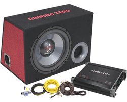 Ground Zero GZ BASS KIT 12.300 - Autosubwoofer - 12" Basreflex Subwoofer-behuizing - Complete Set met Versterker & Kabelset
