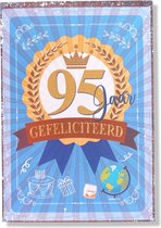 Hoera 95 Jaar! Luxe verjaardagskaart - 12x17cm - Gevouwen Wenskaart inclusief envelop - Leeftijdkaart