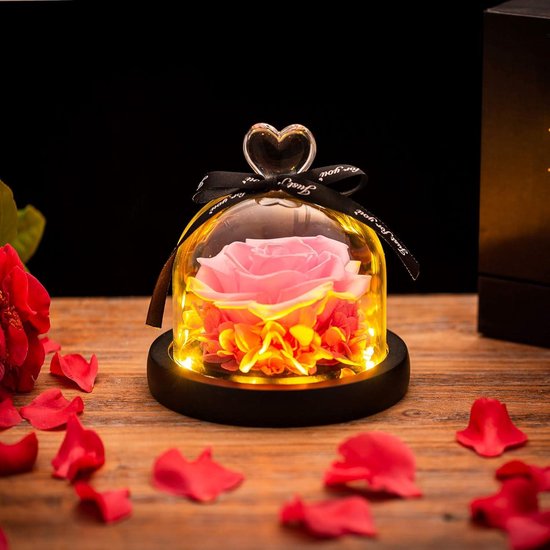 Rose Eternelle Cloche de Verre à LED - Cadeau Saint Valentin