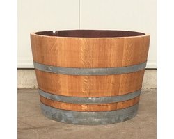 stuks Half Wijnvat 112 liter, geolied met lijnolie Plantenbak