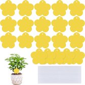 Pack of 20 Yellow Sticky Insect Traps - Fruit Flycatcher Glue Traps for Plant Insects - Aphids Mushroom Gnats White Flies Leaf Flies