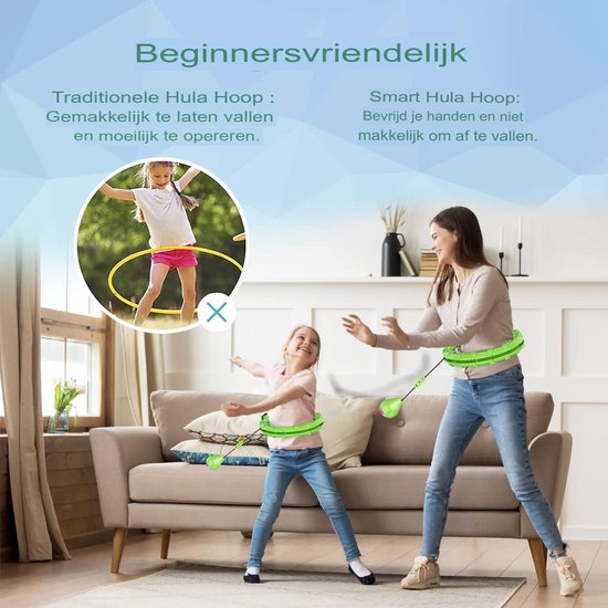 Instelbare Geluidsarme LED Hoelahoep met Balteller voor Volwassenen