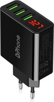 Chargeur DrPhone 3 ports USB 2.4A Smart Fast Charge Lader avec affichage LED en temps réel