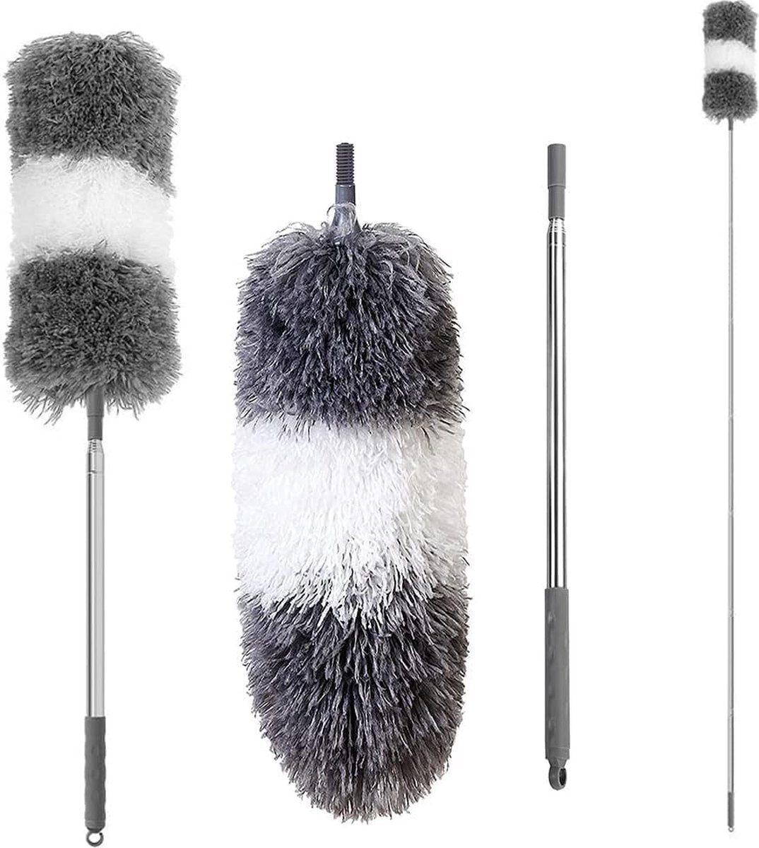 Goedkoopste Plumeau uitschuifbaar - 250cm - Duster - Stoffer - Wasbaar en Draaibaar - spinnenrager met telescoopsteel - Wasbaar Microvezel - Huishoudartikelen - plafond schoonmaken