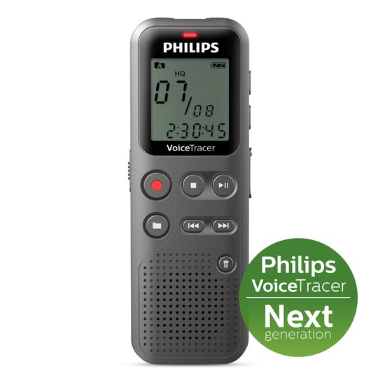 Foto: Philips voicetracer audio recorder dvt1120 memorecorder dictaphone 8gb wav pcm usb antraciet