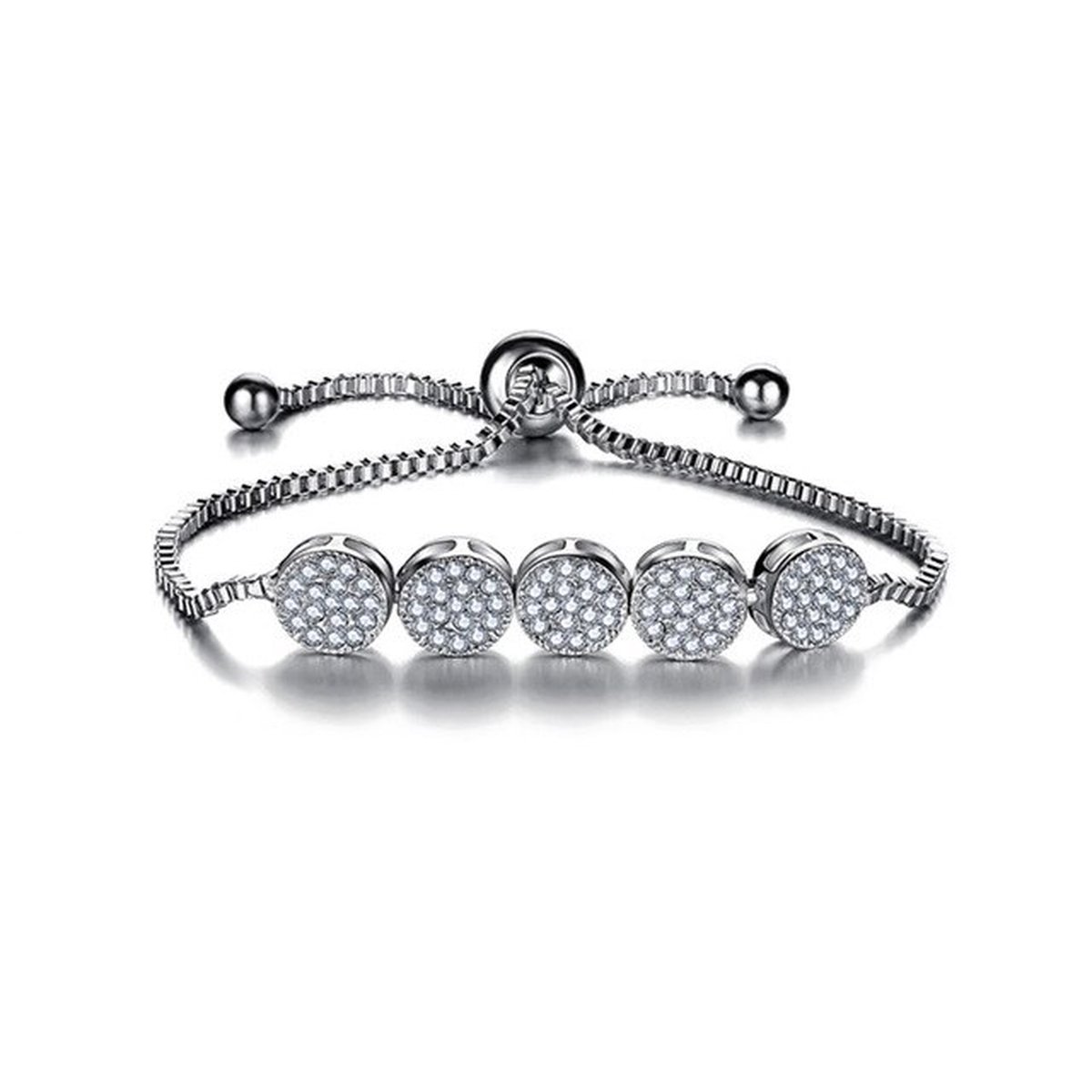 Verstelbare schuifarmband zilverkleur - armbandjesdirect -
