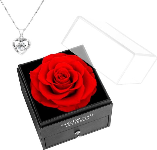 Eeuwige roos doos dameshanger cadeau voor Valentijnsdag Kerstmis Moederdag vriendin - romantische cadeau-ideeën