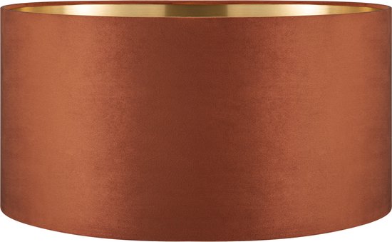 Home Sweet Home - Fluweel - Cilinder - Verlichte lampenkap - Bruin goud - Vintage lampenkap - 50*50*25 cm - E27 lamphouder - Ontworpen voor tafellampen en kroonluchters - Ontworpen voor slaapkamers en woonkamers
