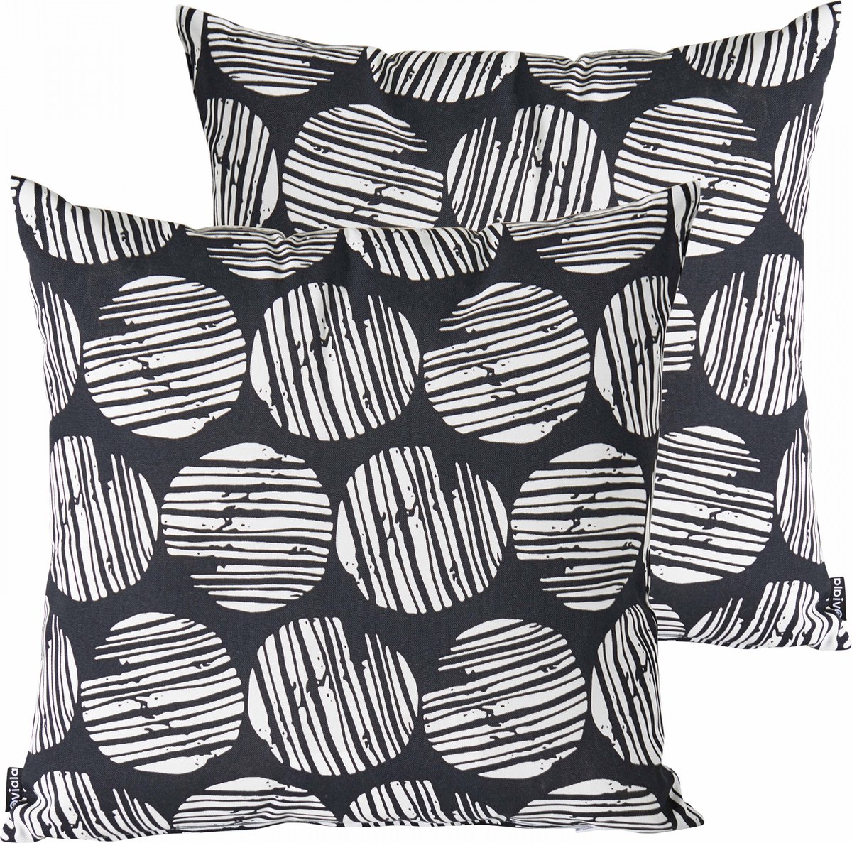 Oviala - Set van 2 vierkante polyester Maasai kussens 45x45x8 cm - Quito