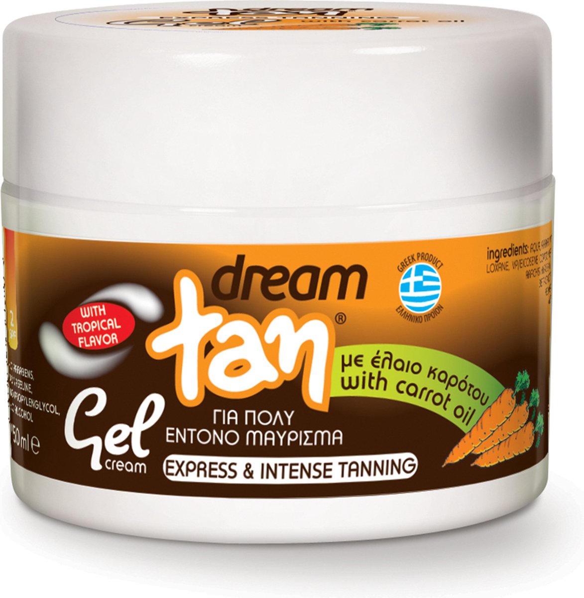 Pharmaid Dream Tan Snelle Bruiningscrème Gel met Wortel SPF 2 150ml | Zonnebrand Gel