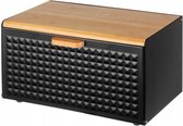 Boîte à pain - Boîte pour aliments frais - Bamboe/ inox - Zwart
