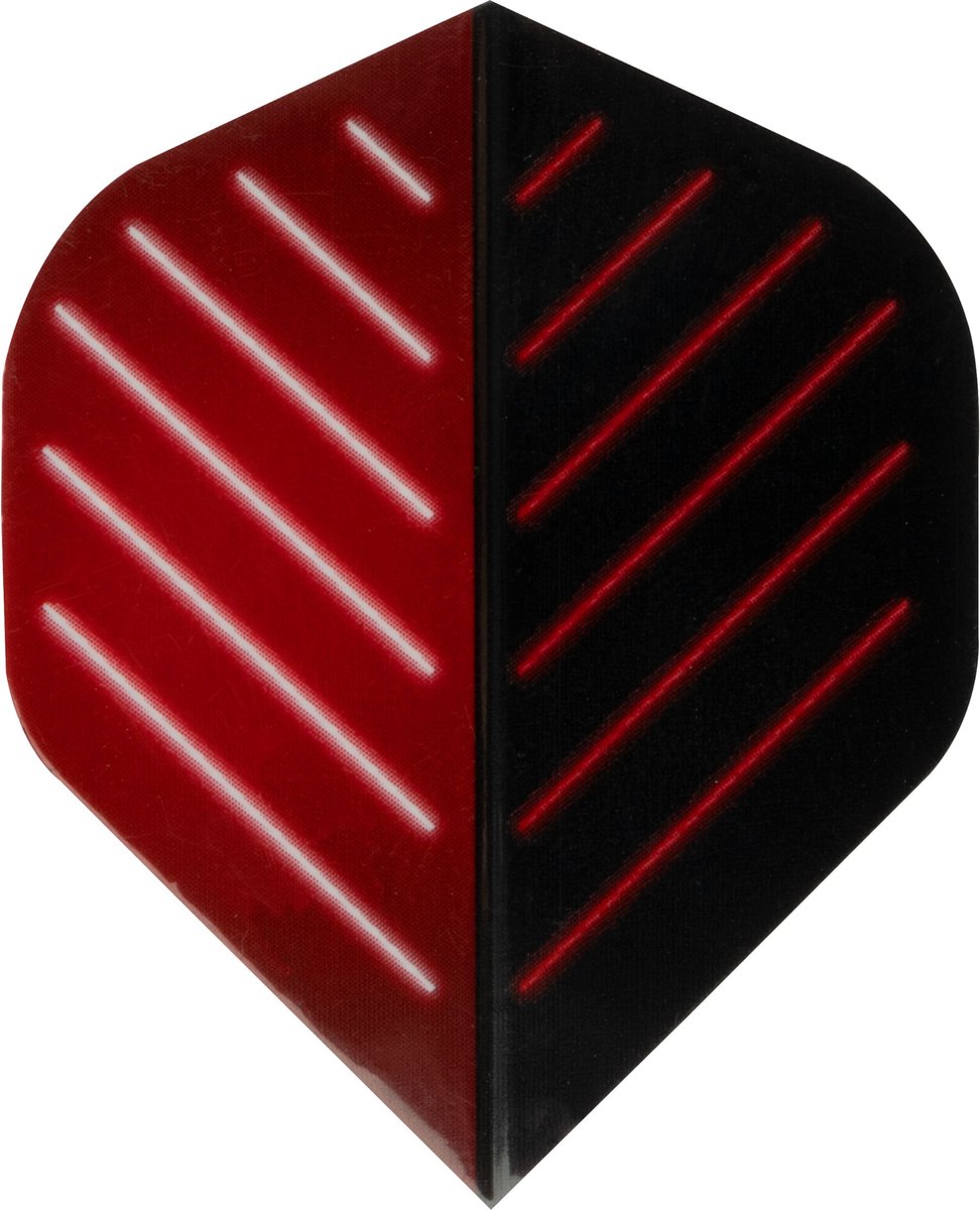 Faver Dartflights - 3 stuks - PVC - Rood/Zwart met Print