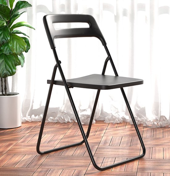 Klapstoel Zwart - Zithoogte 48 cm - Opvouwbare klapstoel