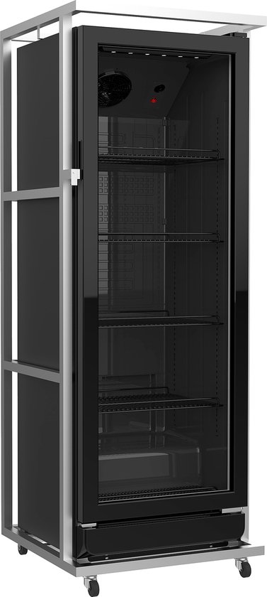 Framecool Verticale Flessenkoeler in RVS Trolley met Frame FVCB01 - Zwart - 350 Liter
