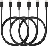 3x USB C naar USB C Kabel Zwart - 1 meter - Oplaadkabel voor Samsung Galaxy A13 4G / A23 / A33 5G / A53 5G / A73 5G / A52 / A52 5G / A52s 5G / A72 / A72 5G