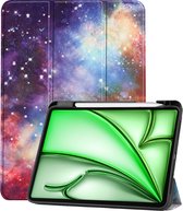 Hoesje Geschikt voor iPad Air 6 (11 inch) Hoes Case Tablet Hoesje Tri-fold Met Uitsparing Geschikt voor Apple Pencil - Hoes Geschikt voor iPad Air 2024 (11 inch) Hoesje Hard Cover Bookcase Hoes - Galaxy