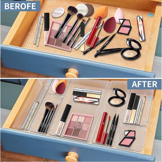 Lifewit 16 Stuks Lade Organizer Set Doorzichtig Plastic Bureau Lade