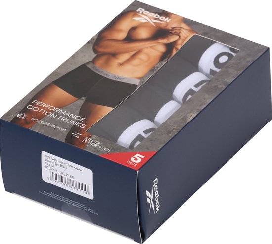 Reebok Heren Boxershorts 5 pack Maat S Kawan Zwart bol