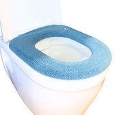 SET VAN 2 - Universele Toiletbril Hoes Blauw - Heerlijk warme & zachte Toiletbril! - WC Bril Cover - Toiletbril Hoes - Duurzaam Toiletbril - Toiletbril Cover - Warme Wc Hoes - Brilhoes - Verwarmde Toiletzitting - Wasbaar - Set van 2