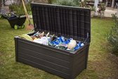 Brightwood Kussenbox bruin XXL - 455 liter - weerbestendig - tuin opbergbox voor terras, tuin, en zwembad