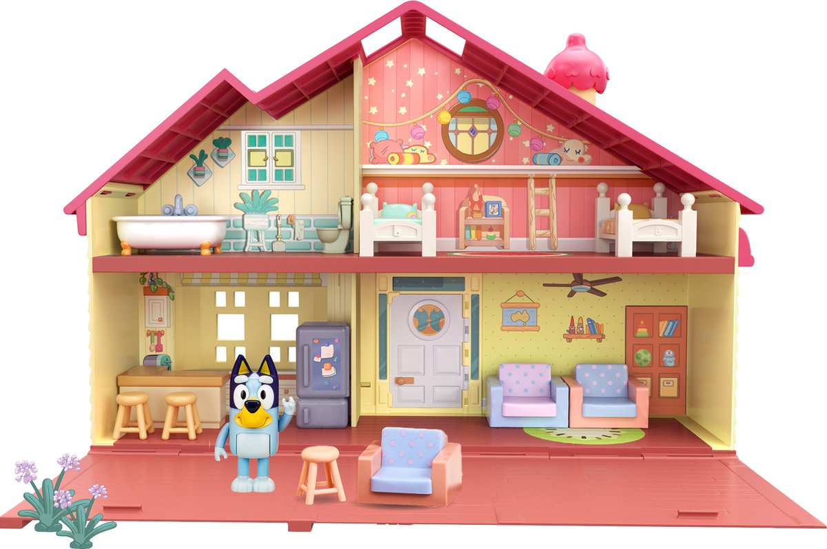 BLUEY - Speelhuis met 4 kamers en accessoires - Speelset — afbeelding 3