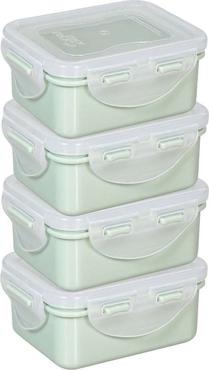 Lock&Lock Bewaarbakjes Babyvoeding - Diepvriesbakjes - Babyhapjes - Melkpoeder - Moedermelk - Invriezen - Snackdoosjes - Lekvrij - Luchtdicht - BPA vrij - 180 ml - Pastel Groen - Set van 4 stuks - LocknLock van Lock&Lock — afbeelding 2
