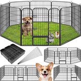 8-hoekige puppyren hondenren puppykennel 80 cm hoog Ø 210 cm 401717