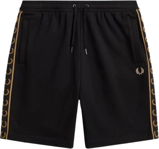 Fred Perry Taped sweat short - black warm stone