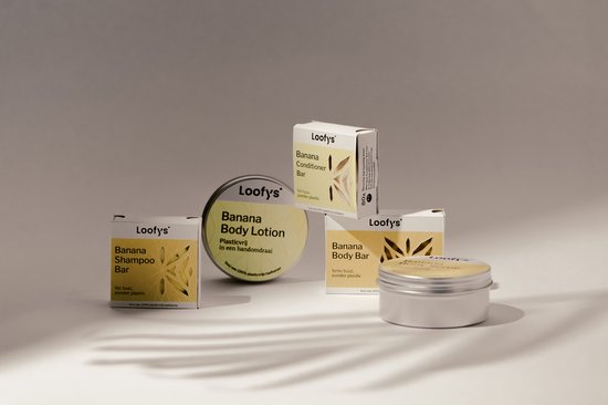 Loofys Shampoo Bar Soap Bar Banana – Vet Haar – Plasticvrij Haar – Vegan – Natuurlijke Shampoo tegen Vet Haar – 60g