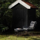 BUITEN living Dex loungestoel tuin | wicker + aluminium | charcoal (donkergrijs/antractiet)