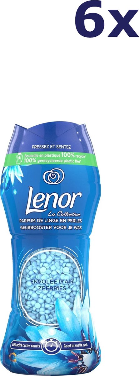 Goedkoopste Lenor Geurbooster Zeebries - Geurparels - 6x22 Wasbeurten - Voordeelverpakking