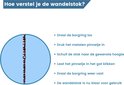 Illustratie van een wandelstok met stappen voor het verstellen.