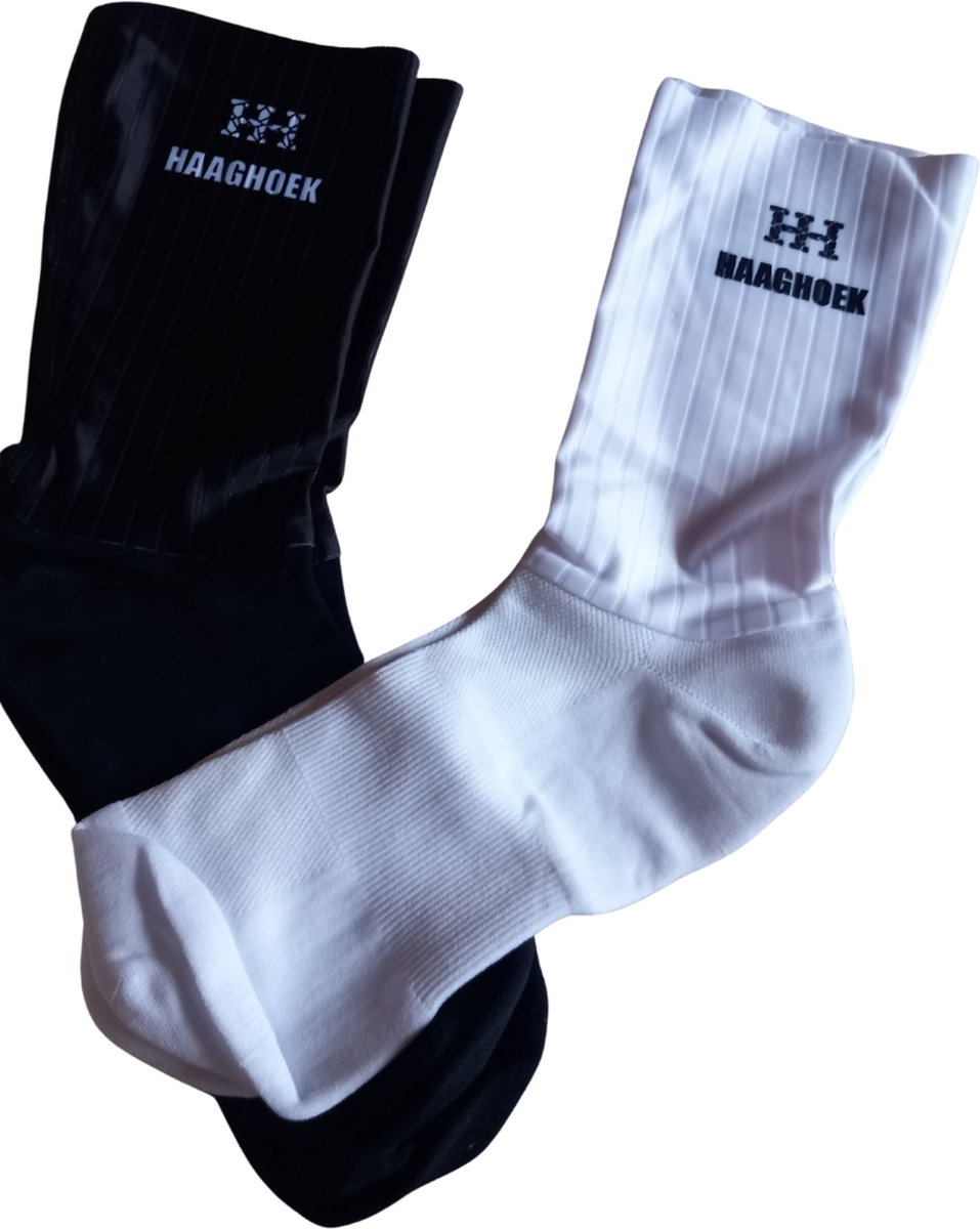 Haaghoek Aero Fietssokken – Unisex Maat L – 2 Stuks - Ademend en Sneldrogend
