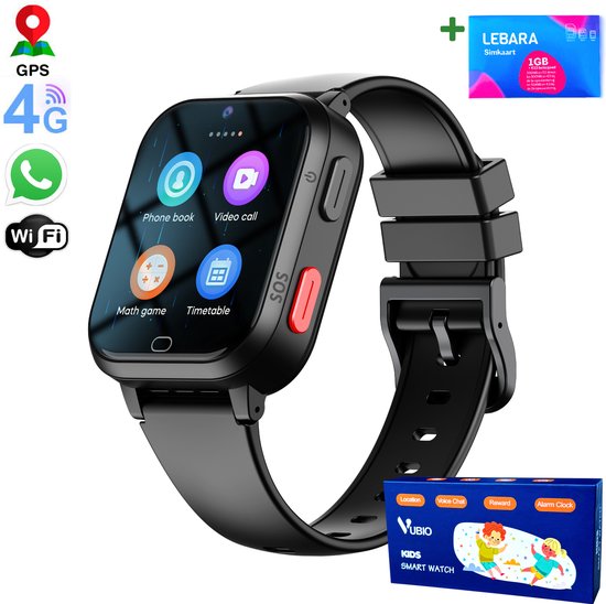 VUBIO 4G Kinder Smartwatch D1 Incl. SIM GPS WIFI Videobellen bol
