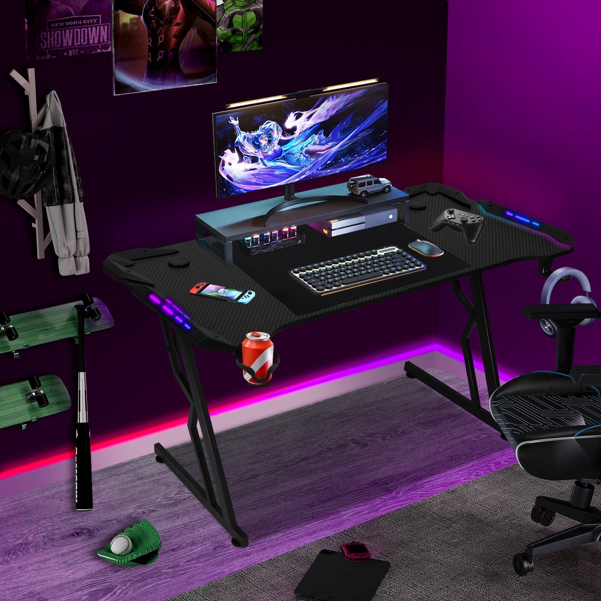 Gaming Bureau met LED Verlichting - Game Bureau