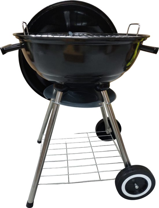 Premfy Luxe Kogelbarbecue - Houtskoolbarbecue - Ronde Barbecue op Wielen - 46x76 cm - Instelbaar Luchtrooster - Grilloppervlak Ø 45 cm - Met As Vanger - BBQ Grill - Kettle - Zwart van Premfy Luxe — afbeelding 2
