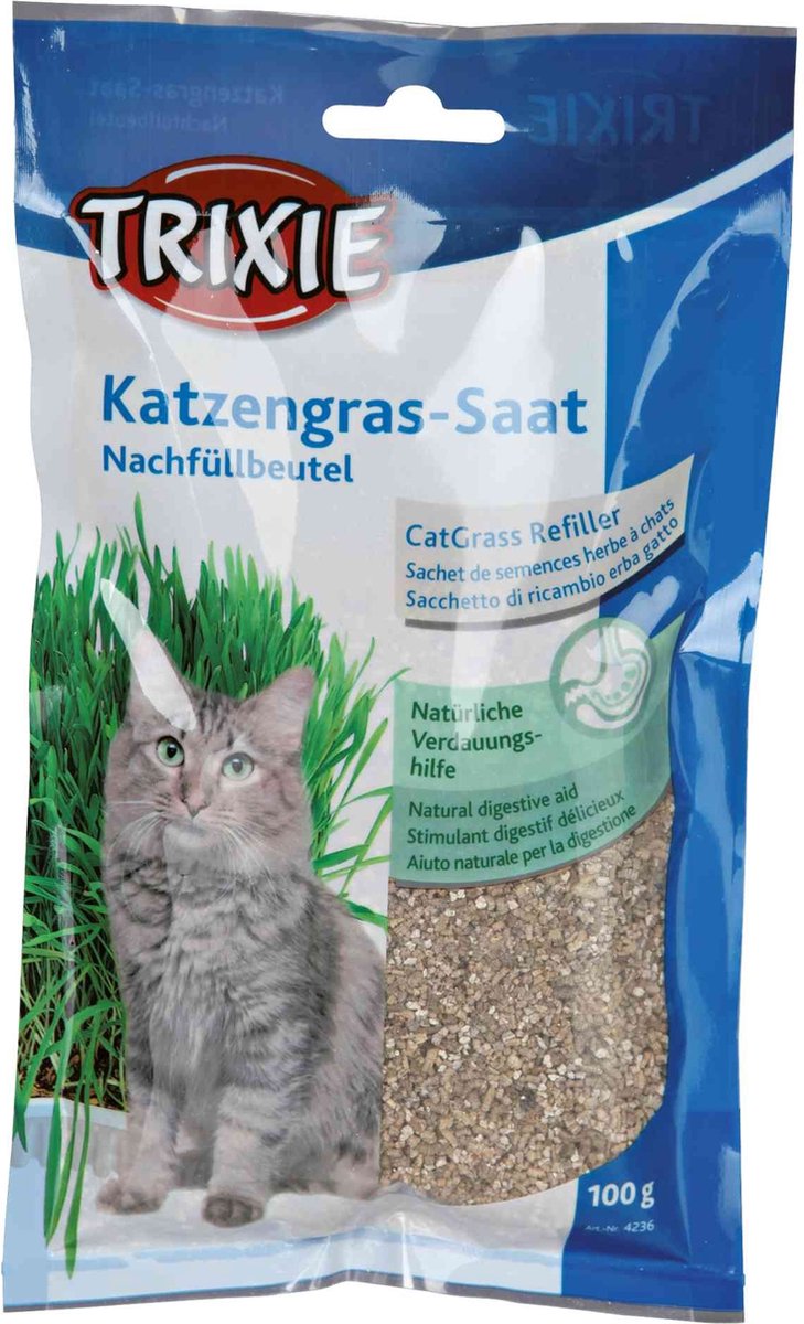 3x100g Trixie Kattengraszaad Navulzak